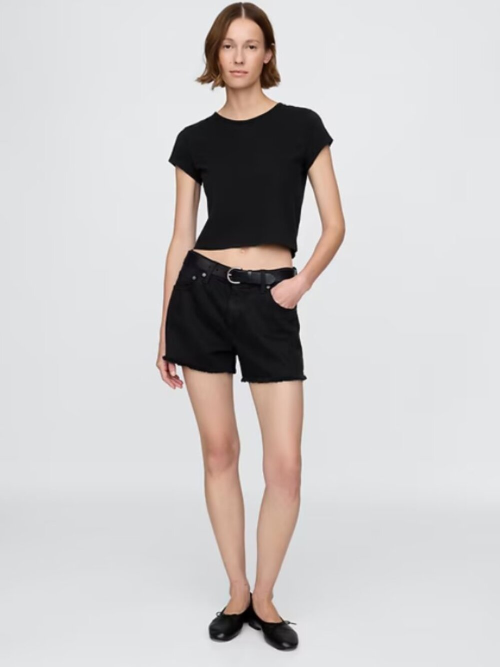 NWT Gap Black Mid-Rise Denim Shorts